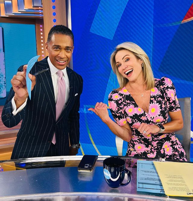 TJ Holmes and Amy Robach in Good Morning America